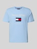 Tommy Hilfiger Regular fit T-shirt van puur katoen Lichtblauw