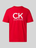 Calvin Klein Jeans T-shirt met labelprint Rood