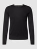 BOSS Longsleeve in melierter Optik Modell 'Leno' Black