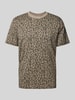 JOOP! Jeans T-Shirt mit Animal-Print Modell 'Curtis' Taupe Melange