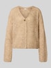 Milano Italy Oversized Strickjacke mit Woll-Anteil Sand