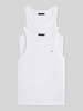 Tommy Hilfiger Regular fit hemd van katoenmix met gestikt logo in set van 2 Wit