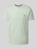 Christian Berg Men T-shirt met labelstitching Olijfgroen