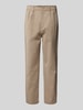 Lindbergh Tapered Fit Bundfaltenhose mit Gürtelschlaufen Beige