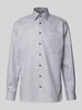 ETERNA Modern fit zakelijk overhemd met kentkraag Zilver