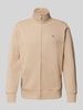 Gant Regular Fit Sweatjacke mit Label-Stitching Beige