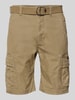 Superdry Regular Fit Cargoshorts mit Gürtel Modell 'Heavy' Beige
