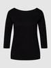 Christian Berg Woman T-Shirt mit 3/4-Arm und dekorativen Knöpfen Black