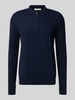 SELECTED HOMME Regular fit gebreide pullover van puur katoen, model 'BERG' Marineblauw gemêleerd