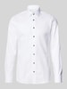 ETERNA SLIM FIT Slim Fit Businesshemd aus Uni Struktur  Weiss