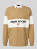 Polo Ralph Lauren Sweatshirt mit Polokragen und Label-Print Khaki