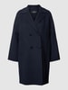 Weekend Max Mara Lange jas met steekzakken opzij, model 'RIVETTO' Marineblauw