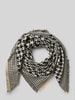 Kurt Beines Sjaal met franjes, model 'Houndstooth Triangular' Zwart