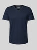 s.Oliver RED LABEL Regular Fit T-Shirt aus reiner Baumwolle mit V-Ausschnitt Dunkelblau