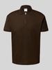 SELECTED HOMME Regular fit poloshirt van katoenmix, model 'FAVE' Donkerbruin