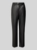 Christian Berg Woman Straight Leg Hose in Leder-Optik Black