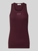 Liu Jo White Slim Fit Top aus Baumwoll-Mix Modell 'Costina' Aubergine