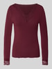 VERO MODA Slim Fit Langarmshirt aus Modal-Mix mit Woll-Anteil Modell 'SKYE' Bordeaux