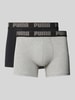 PUMA Bokserki o kroju slim fit z mieszanki bawełny w zestaw 2 szt. model 'EVERDAY' Jasnoszary