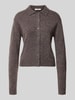 0039 Italy Strickjacke aus Kaschmir-Mix mit Lanawoll-Anteil Modell 'Gina' Taupe