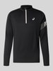 ASICS TIGER Langarmshirt mit Troyer-Kragen Modell 'ICON' Black