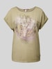 QS T-shirt met motiefprint, model 'Gruselwald' Olijfgroen