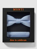 Monti Strik en pochet in een set van zijde Bleu
