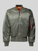 Alpha Industries Bomberjacke mit Stehkragen und Pattentaschen Oliv