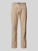 Christian Berg Men Tapered Fit Chino mit Strukturmuster Kitt Melange