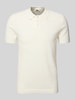 Drykorn Slim Fit Poloshirt mit Strukturmuster Modell 'TRITON' Offwhite