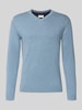 Tom Tailor Regular Fit Strickpullover aus reiner Baumwolle Jeansblau