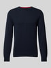 HUGO Gebreide pullover met structuurmotief, model 'Scoult' Marineblauw