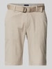 Christian Berg Men Regular Fit Shorts mit Gürtel Mud