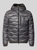 Blauer USA Kurtka pikowana z zamkiem błyskawicznym dwustronnym model 'WAVE' Czarny