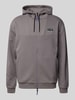 EA7 Emporio Armani Sweatjacke mit Label-Print Modell 'VENTUS' Mittelgrau