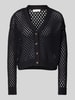 Christian Berg Woman Cardigan mit Lochmuster Black