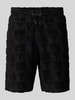 CARLO COLUCCI Regular Fit Sweatshorts mit Strukturmuster Modell 'BEACHWEAR' Black