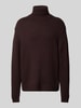 SELECTED HOMME Sweter z dzianiny z golfem model ‘CODY’ Ciemnobrązowy