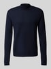 Tiger Of Sweden Gebreide pullover van merinowol met opstaande kraag, model 'Tern' Marineblauw