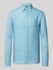 Tommy Hilfiger Regular fit vrijetijdsoverhemd van linnen, model 'PIGMENT' Lichtblauw