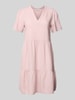 Only Comfort Fit Freizeitkleid aus Viskose-Leinen-Mix Modell 'TIRI-CARO' Rosa