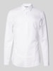 Jake*s Super Slim Fit Businesshemd aus Popeline Weiss