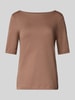 Christian Berg Woman T-Shirt mit Rundhalsausschnitt und 1/2-Arm Mittelbraun