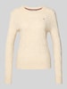 Tommy Hilfiger Sweter z dzianiny o kroju regular fit z czystej wełny Écru