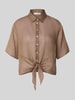 Christian Berg Woman Regular fit blouse met knoopdetail Middenbruin