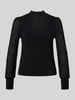 Zero Strickpullover aus Viskose-Mix mit Ballonärmeln Black