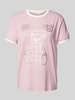 Guess Activewear T-shirt z nadrukiem z motywem z logo Brudnoróżowy