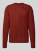 JAKE*S STUDIO MEN Gebreide pullover met kabelpatroon Rood