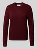 Jake*s Casual Gebreide pullover van kasjmier met ronde hals Bordeaux