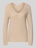 s.Oliver RED LABEL Regular fit gebreide pullover van katoenmix Beige